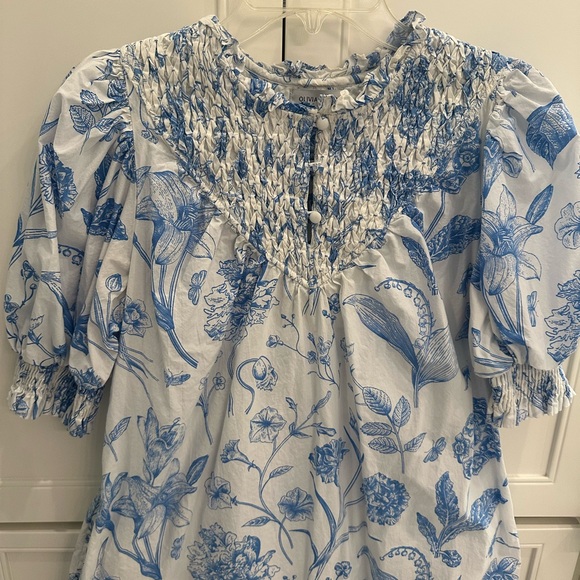 Olivia James Floral Blue and White Dress - Picture 3 of 5